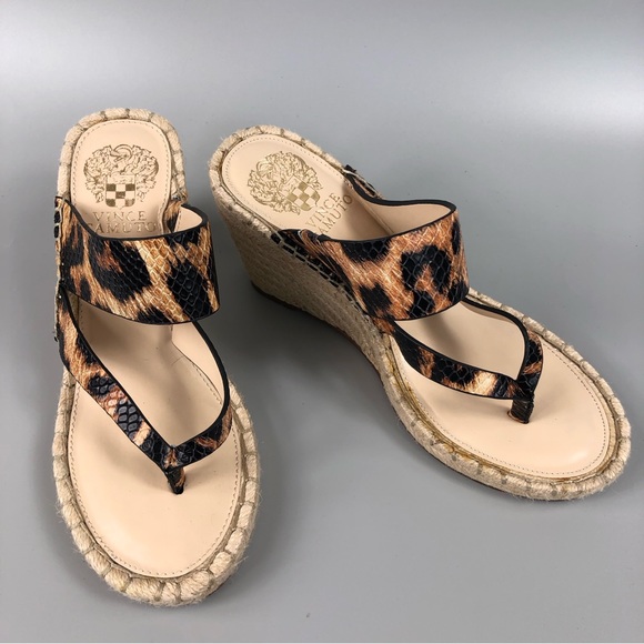 Animal print wedge sandals main image 1